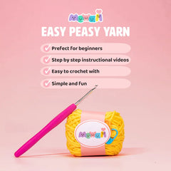 MeWaii®Crochet Fennec Fox Crochet Kit for Beginners with Easy Peasy Yarn