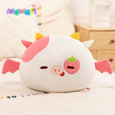 MeWaii® Throw Pillow Cushion Family Strawberry Cow Stuffed Animal Kawaii Plush Body Squishy Pillow