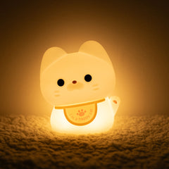 MeWaii® Squishy Silicone Happy Cat LED Night Light - Perfect Gift for Kids and Girls