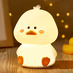 MeWaii® Squishy Silicone Shy Duck LED Night Light - Perfect Gift for Kids and Girls