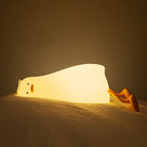 MeWaii® Squishy Silicone Lazy Duck LED Night Light - Perfect Gift for Kids and Girls