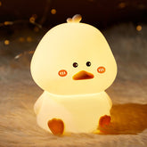 MeWaii® Squishy Silicone Shy Duck LED Night Light - Perfect Gift for Kids and Girls