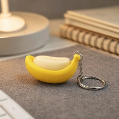 Banana Keycap Fidget Toy – Reusable Press-to-Relax Keychain
