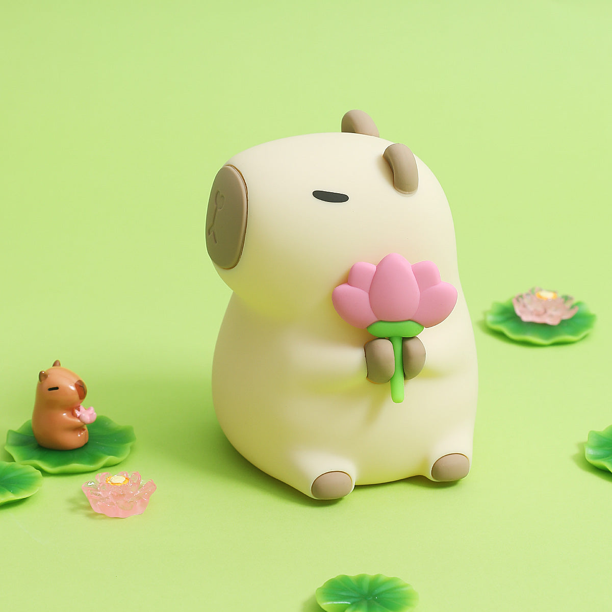 MeWaii® Blumen-Capybara Silikon-Nachtlicht – Perfektes Geschenk für Kinder und Mädchen