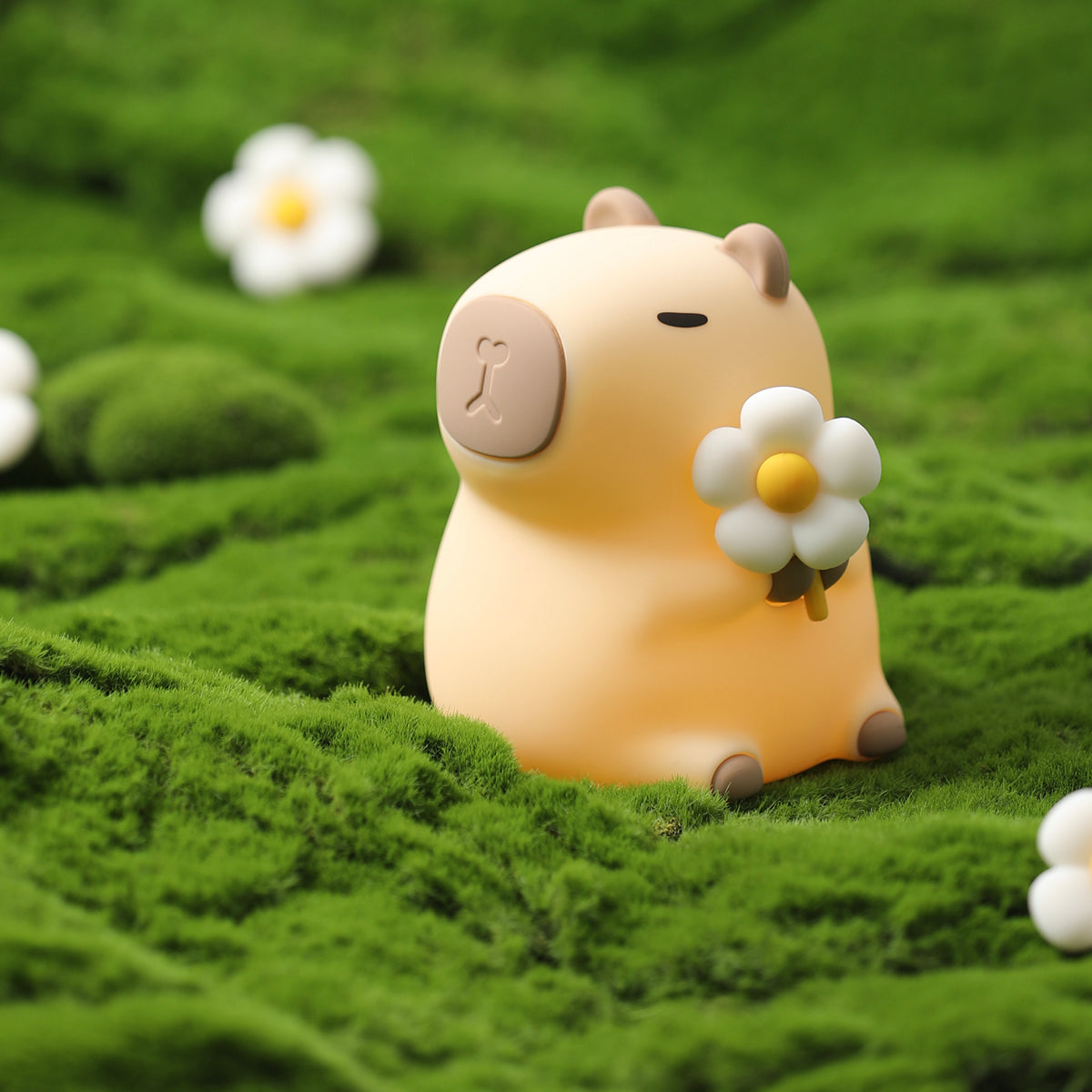 MeWaii® Blumen-Capybara Silikon-Nachtlicht – Perfektes Geschenk für Kinder und Mädchen