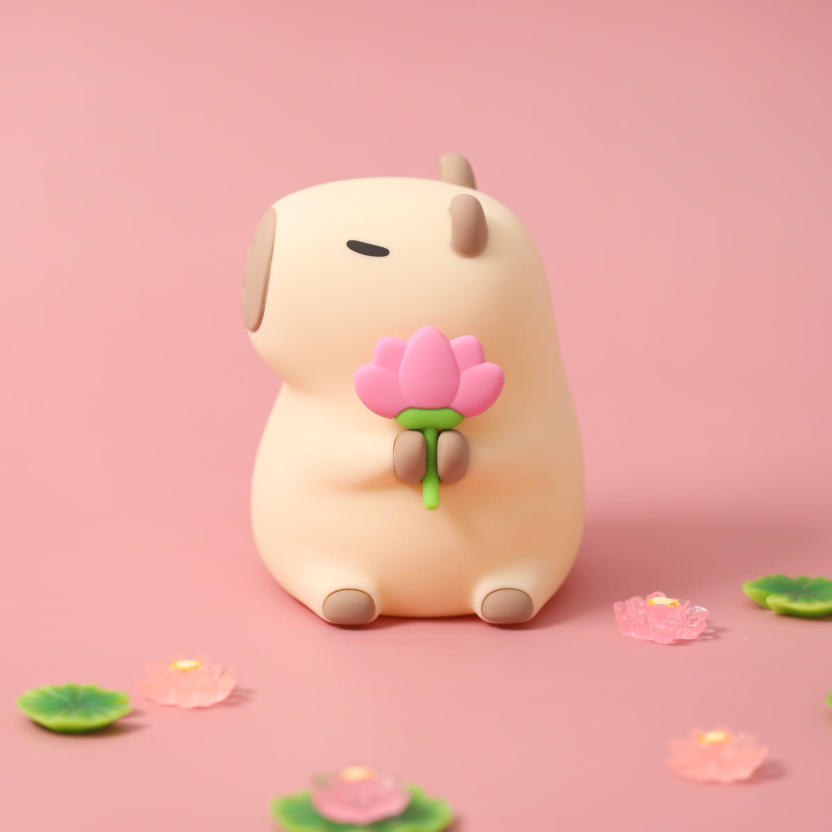 MeWaii® Blumen-Capybara Silikon-Nachtlicht – Perfektes Geschenk für Kinder und Mädchen