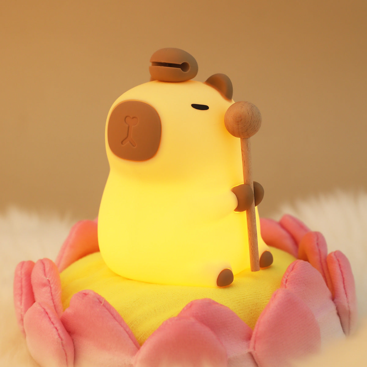MeWaii® Blumen-Capybara Silikon-Nachtlicht – Perfektes Geschenk für Kinder und Mädchen