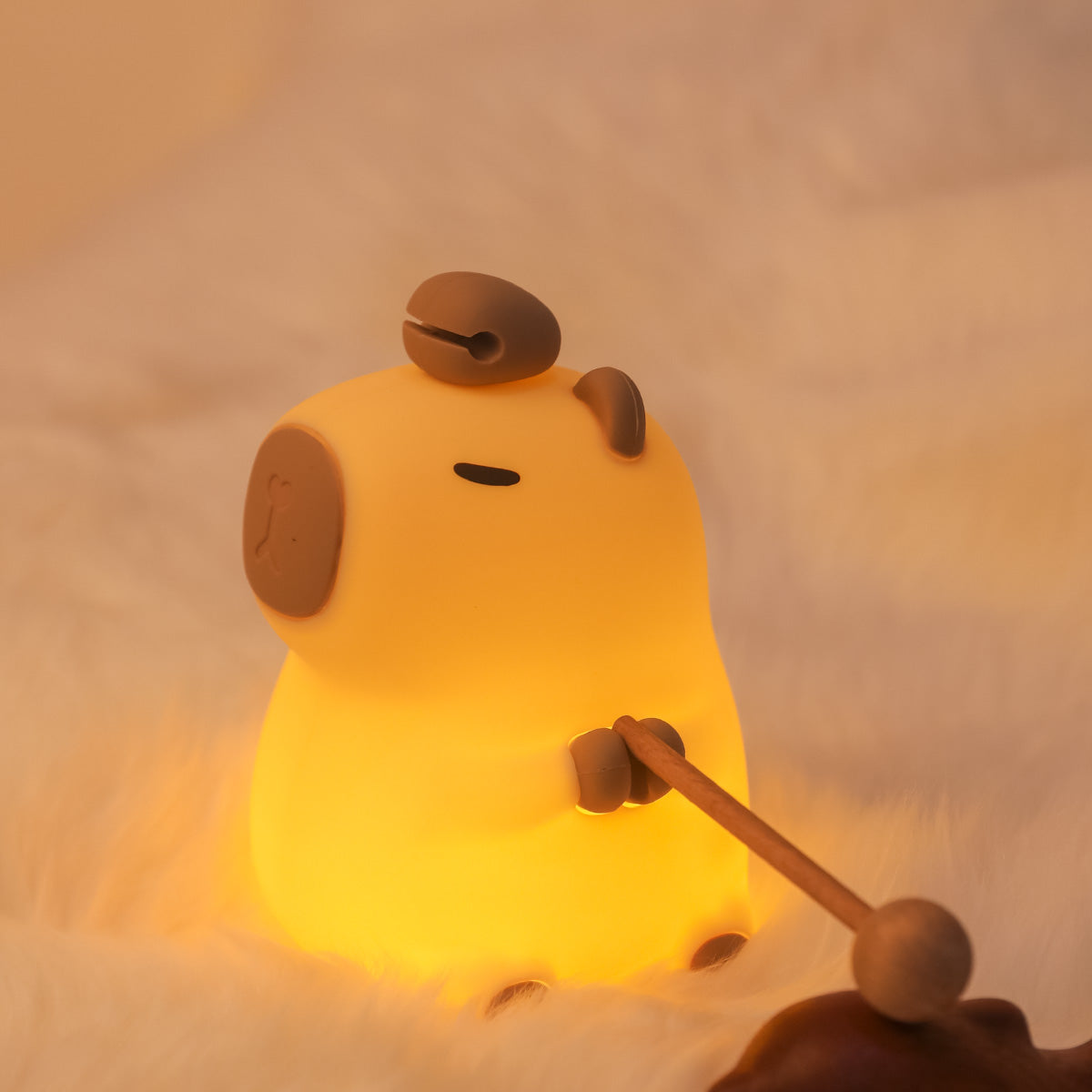 MeWaii® Blumen-Capybara Silikon-Nachtlicht – Perfektes Geschenk für Kinder und Mädchen
