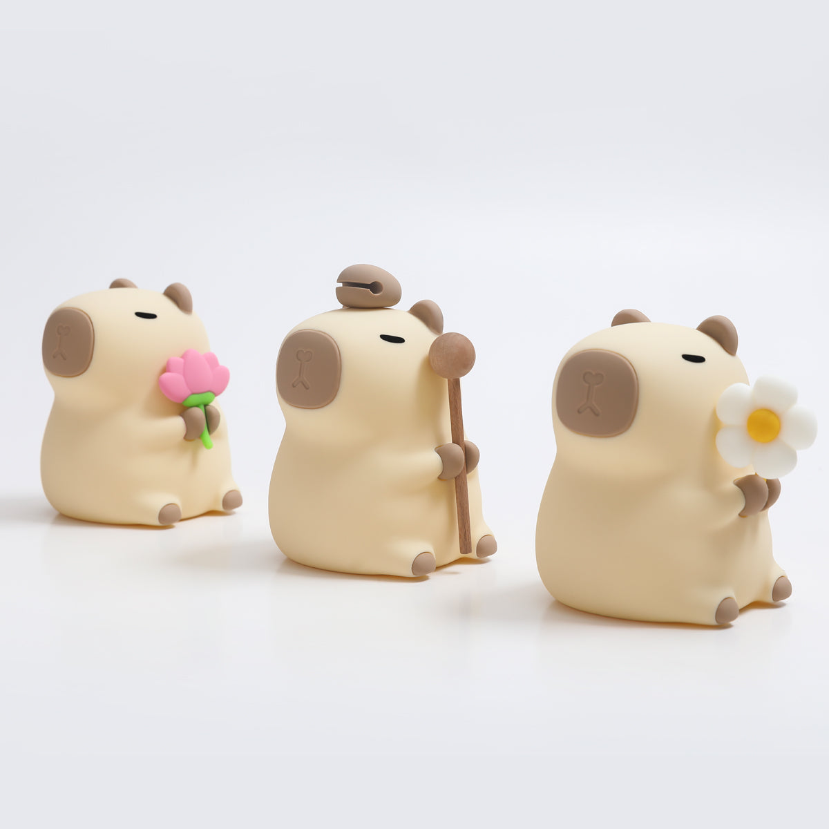 MeWaii® Blumen-Capybara Silikon-Nachtlicht – Perfektes Geschenk für Kinder und Mädchen