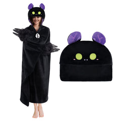 MeWaii® Dark Bat Wearable Blanket Hoodie Ultra Soft Oversized Cozy Blanket for Cozy Cuddles & Relaxing Moments
