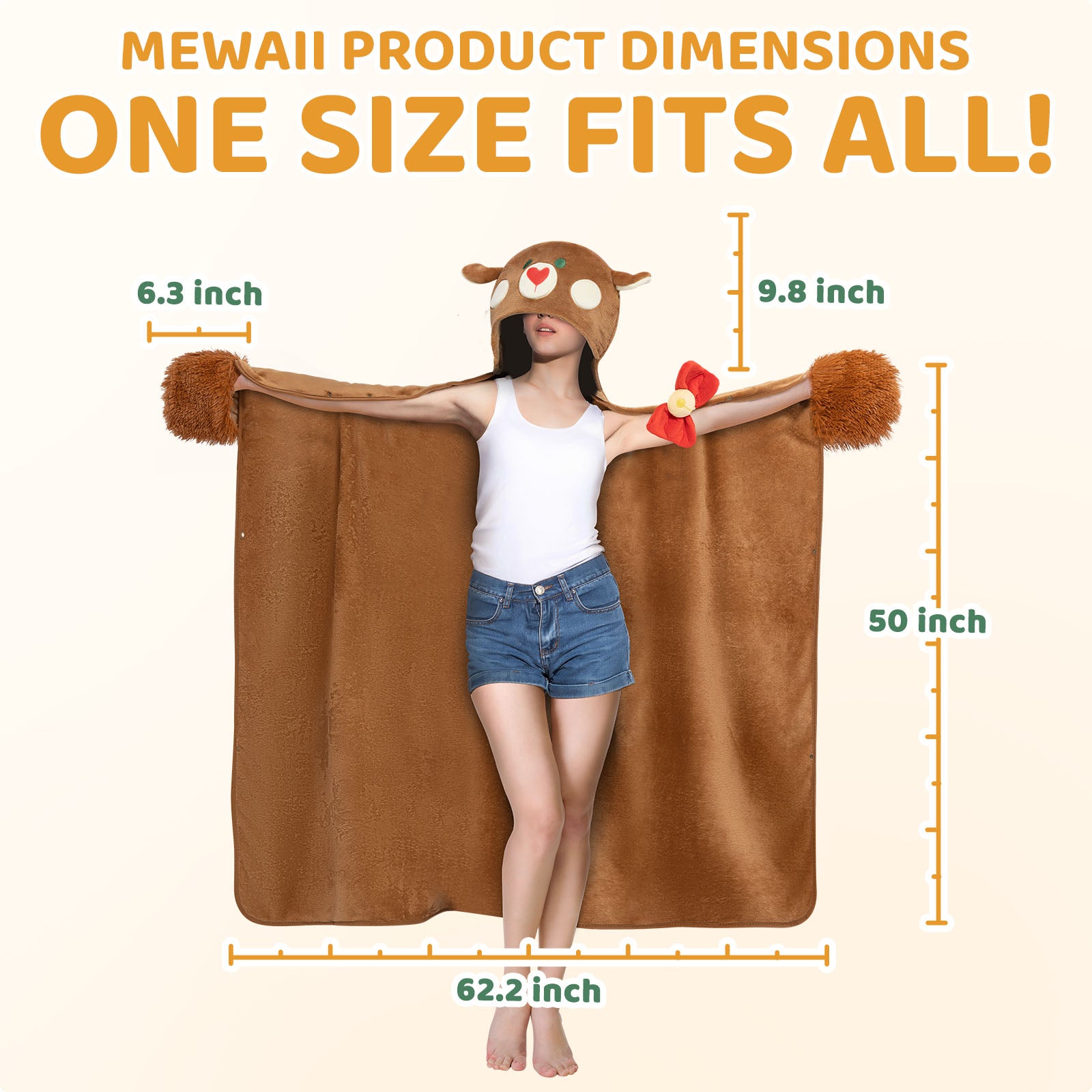 MeWaii® Christmas Reindeer Wearable Blanket Hoodie Ultra Soft Oversized Cozy Blanket for Cozy Cuddles & Relaxing Moments