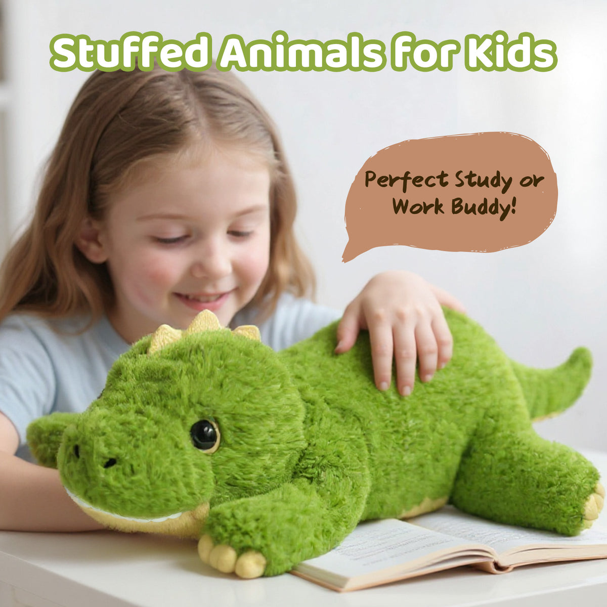 MeWaii® Dinosaur Weighted Stuffed Animal with Microwavable Heating Pad