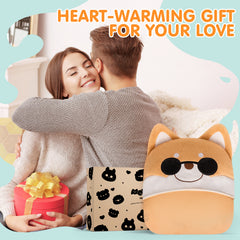 MeWaii® Sunglasses Shiba Inu Wearable Blanket Hoodie Ultra Soft Oversized Cozy Blanket for Cozy Cuddles & Relaxing Moments
