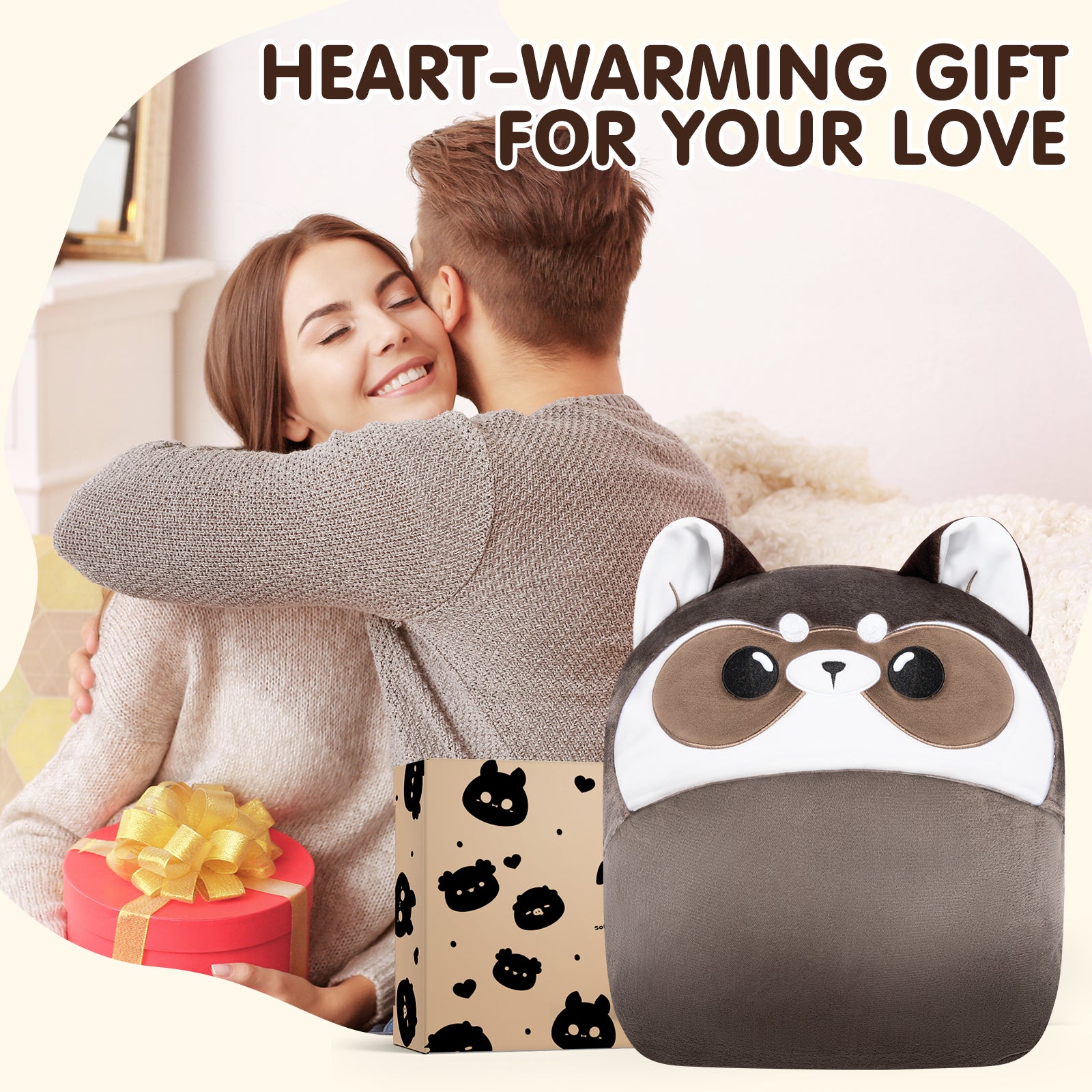 MeWaii® Raccoon Wearable Blanket Hoodie Ultra Soft Oversized Cozy Blanket for Cozy Cuddles & Relaxing Moments