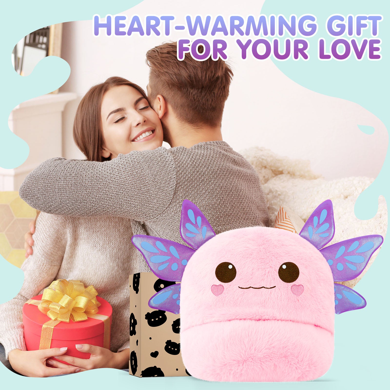 Mewaii® Axolotl Wearable Blanket Hoodie Ultra Soft Oversized Cozy Blanket for Warm Hugs & Relaxing Moments
