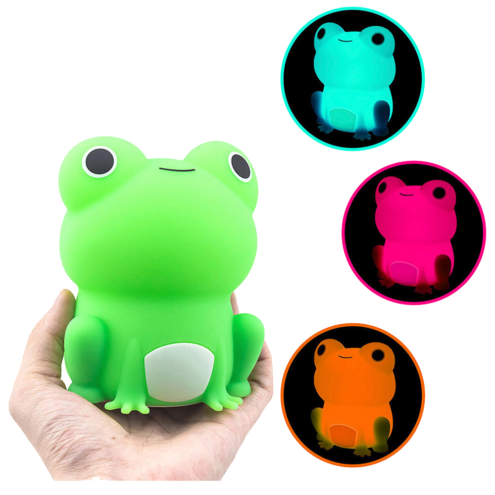 Veilleuse LED en silicone souple en forme de grenouille particulière – Cadeau idéal pour les enfants et les filles