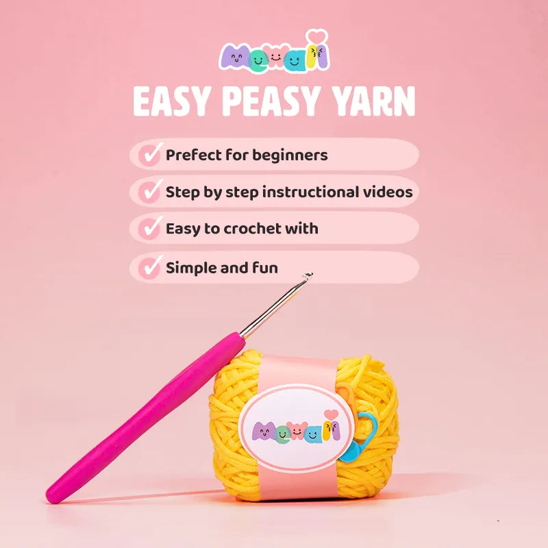 MeWaii® Crochet Axolotl Crochet Kit for Beginners with Easy Peasy Yarn