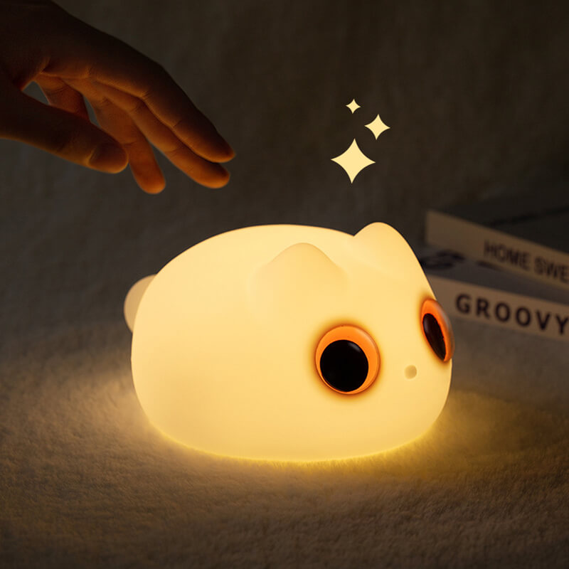 MeWaii® Orange Cat LED Squishy Tap Tap Night Light Lamp