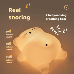 MeWaii® Breathing Bear Snuggly  Squishy Silicone Sleeping Companion Sound LED Night Light Perfect Gift