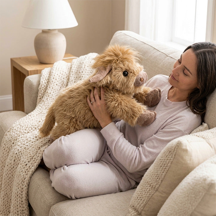 Highland Cow Weighted Stuffed Animal with Microwavable Heating Pad