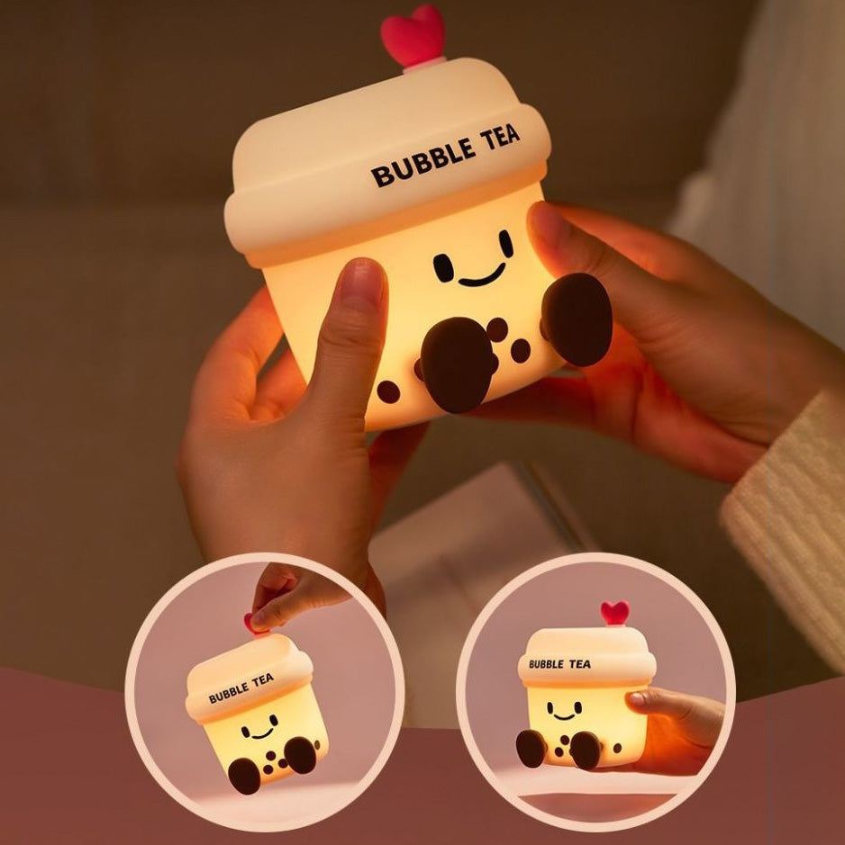 Quetschbare Silikon-Bubble-Tea-LED-Nachtlampe – Perfektes Geschenk für Kinder und Mädchen