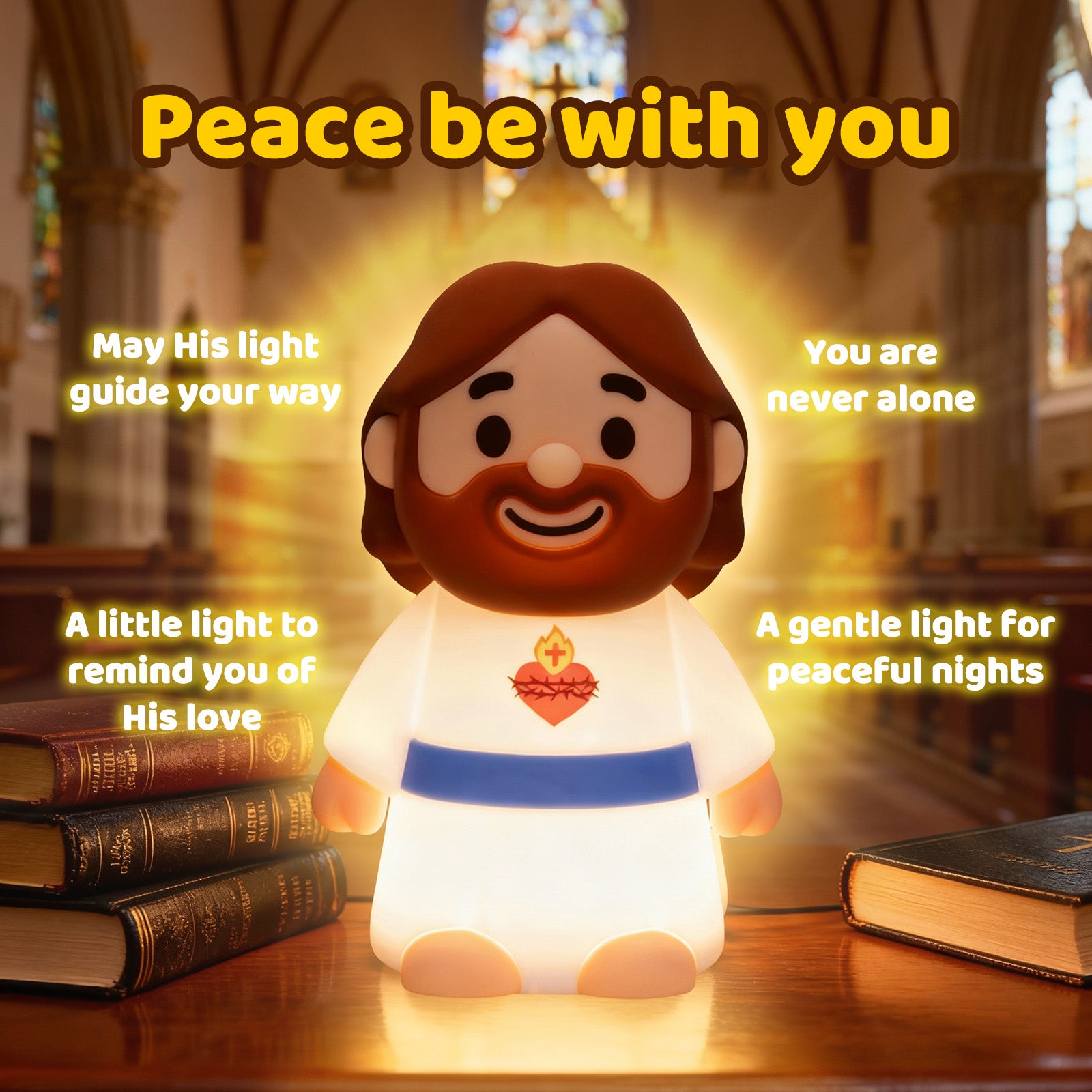 MeWaii® Jesus Peaceful Spiritual Silicone Squishy Night Light Prayer Corner Holy Figure Lamp for Perfect Gift