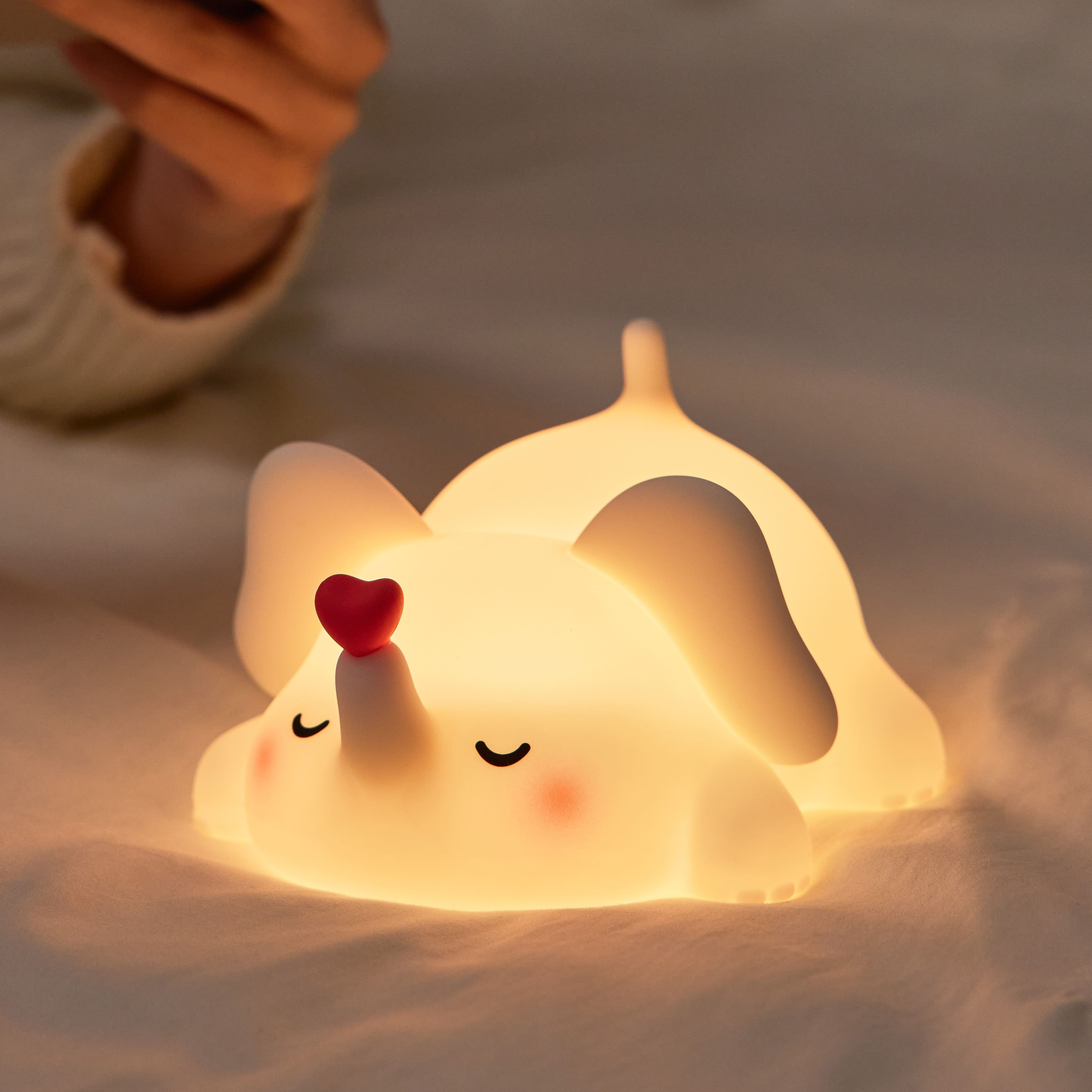 MeWaii® Squishy Silicone Love Elephant LED Night Light - Perfect Gift for Kids and Girls