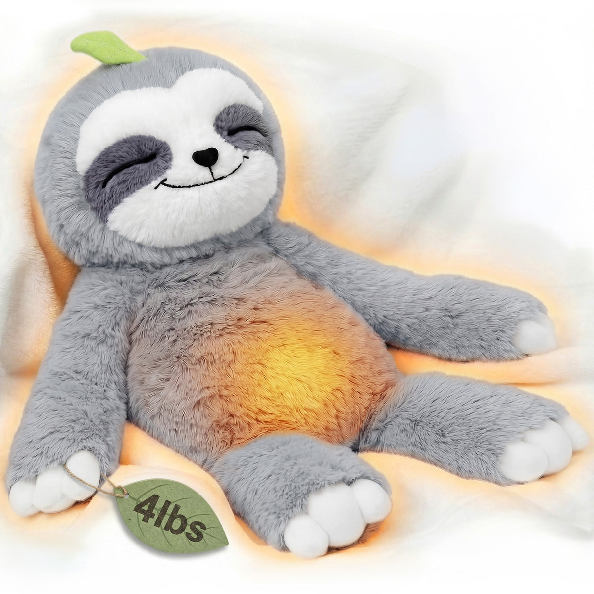 MeWaii® 4lbs Sitting Sloth Weighted Stuffed Animal Built-In Heating - Cozy Gift for Kids & Adults