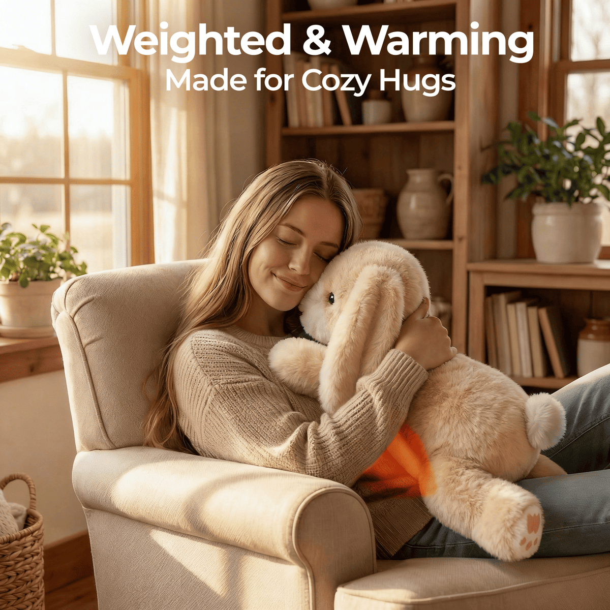 MeWaii® Bunny Weighted Stuffed Animal with Microwavable Heating Pad