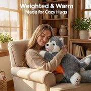 MeWaii® Alaskan Malamute Weighted Stuffed Animal with Microwavable Heating Pad