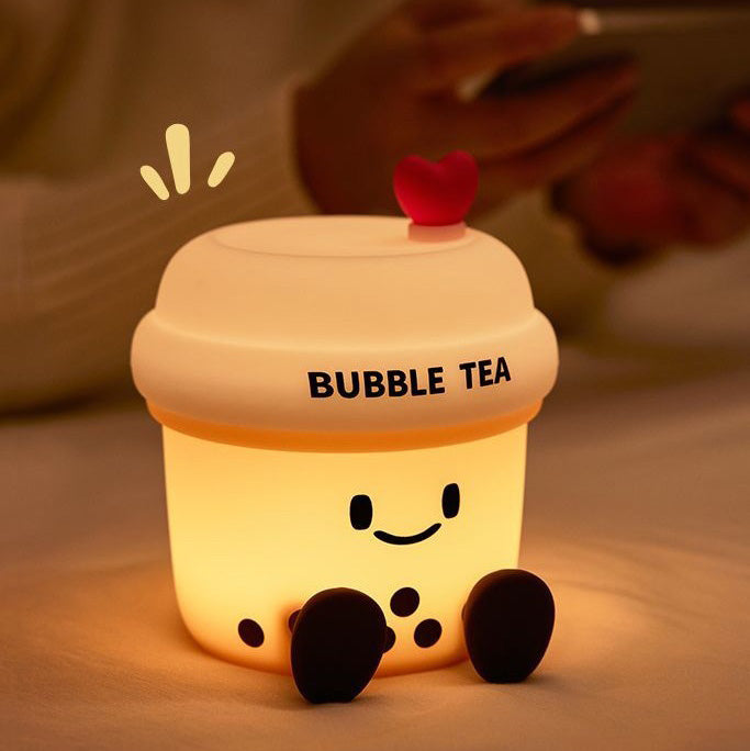 Quetschbare Silikon-Bubble-Tea-LED-Nachtlampe – Perfektes Geschenk für Kinder und Mädchen