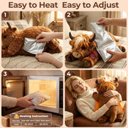 MeWaii® Scotland Highland Cow Weighted Stuffed with Microwavable Heating Pad Animal