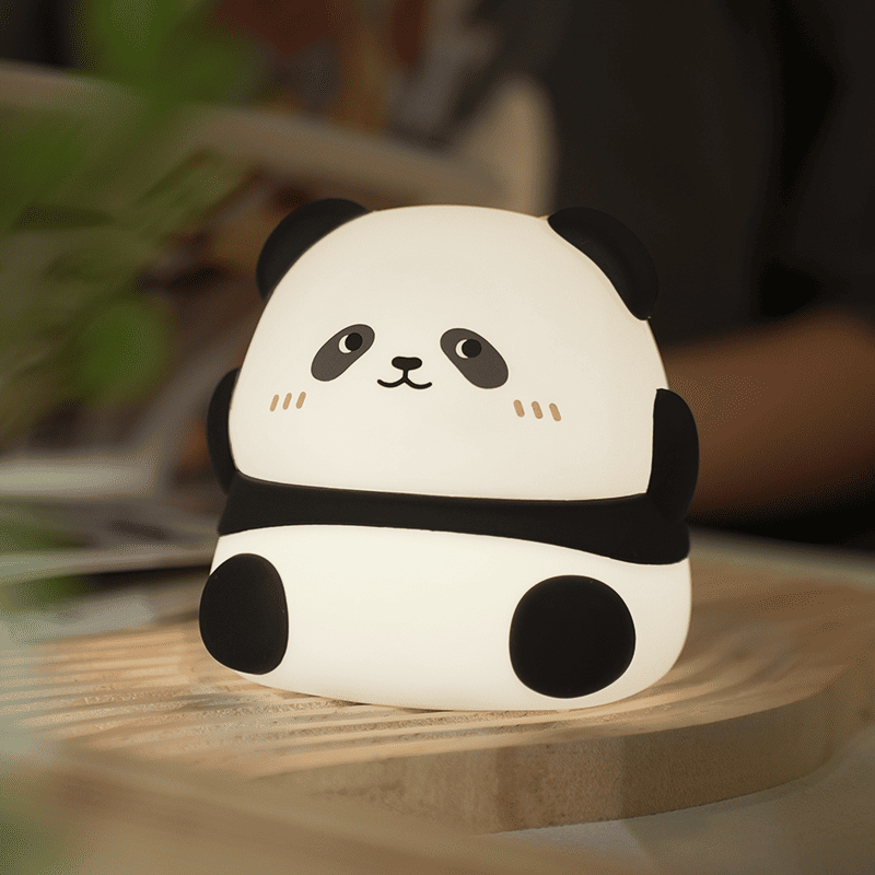 Veilleuse LED en silicone souple en forme de panda kawaii - Cadeau idéal