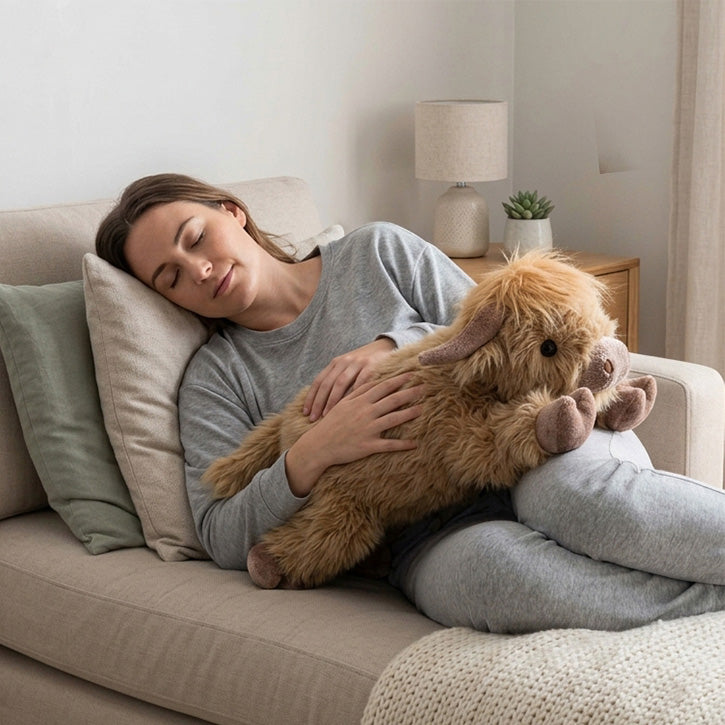 Highland Cow Weighted Stuffed Animal with Microwavable Heating Pad