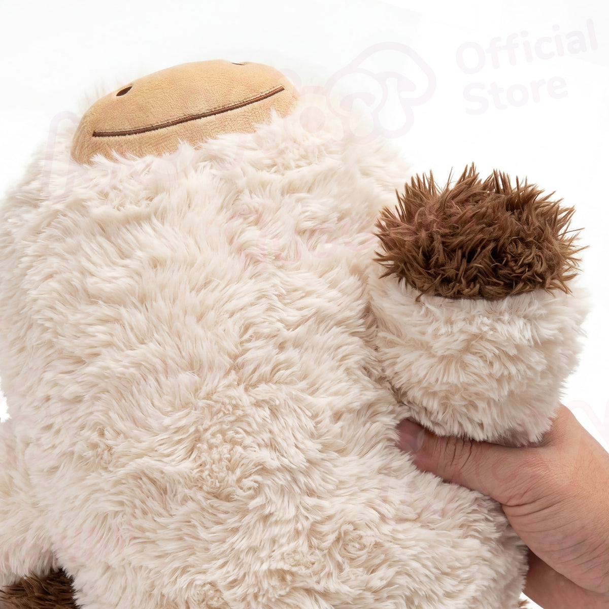 MeWaii® Brown Cow Fuzzy Long Haired Weighted Stuffed Animal with Microwavable Heating Pad