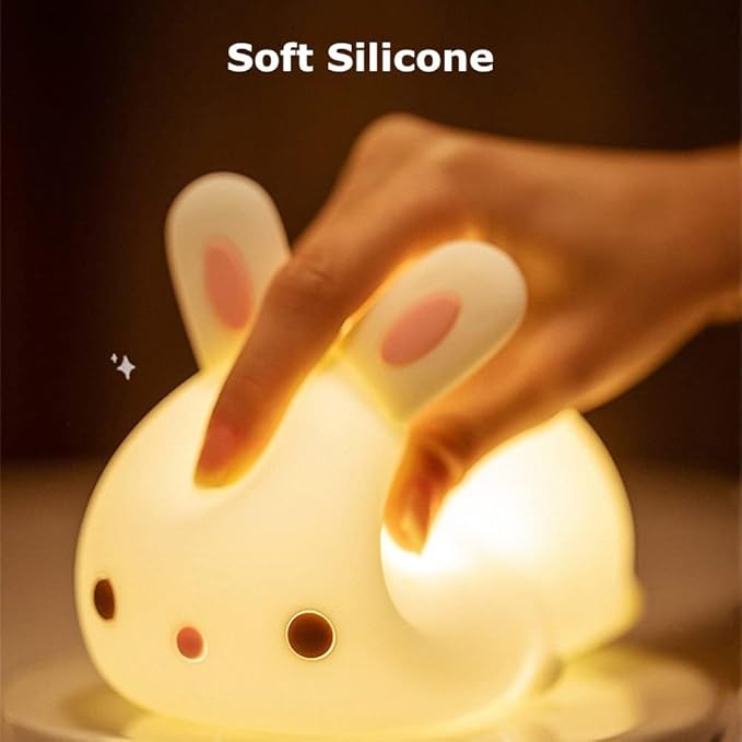 MeWaii® Squishy Silicone Lazy Rabbit LED Night Light - Perfect Gift for Kids and Girls