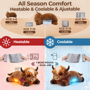 MeWaii® Scotland Highland Cow Weighted Stuffed with Microwavable Heating Pad Animal