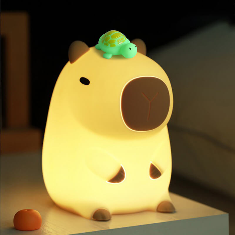 MeWaii® Blumen-Capybara Silikon-Nachtlicht – Perfektes Geschenk für Kinder und Mädchen