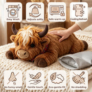 MeWaii® Scotland Highland Cow Weighted Stuffed with Microwavable Heating Pad Animal