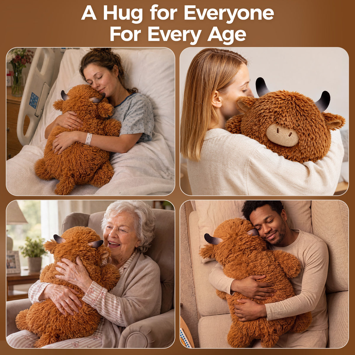 MeWaii® Lazy Highland Cow Weighted Stuffed Animal