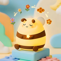 MeWaii Cozy Bee Silicone Squishy Night Light - Perfect Gift for Kids and Girls