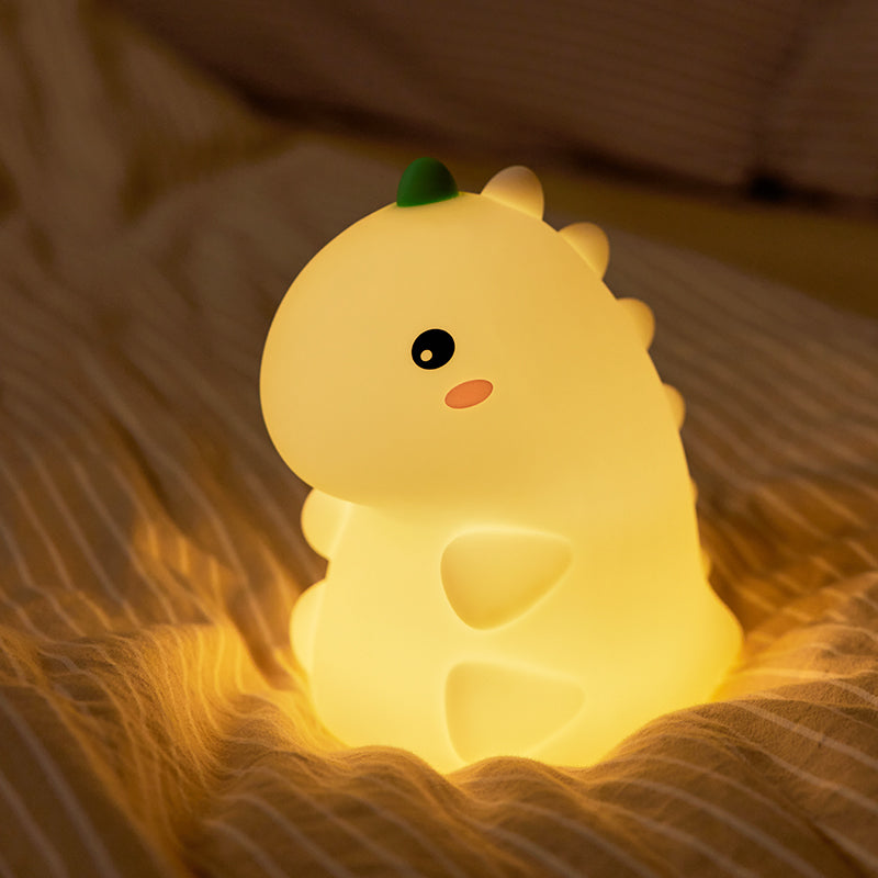 MeWaii® Squishy Cute Silicone Dinosaur LED Night Light - Perfect Gift for Kids and Girls