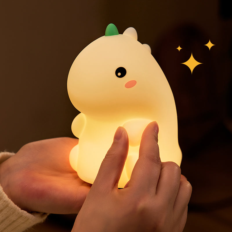 MeWaii® Squishy Cute Silicone Dinosaur LED Night Light - Perfect Gift for Kids and Girls
