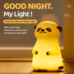 Cute Meerkat Silicone Squishy Night Light Rounded Mini Animal Lamp Perfect Gift