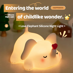 MeWaii® Squishy Silicone Love Elephant LED Night Light - Perfect Gift for Kids and Girls
