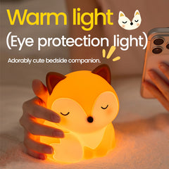 MeWaii Dreamy Fox Silicone Squishy Night Light - Perfect Gift for Kids and Girls