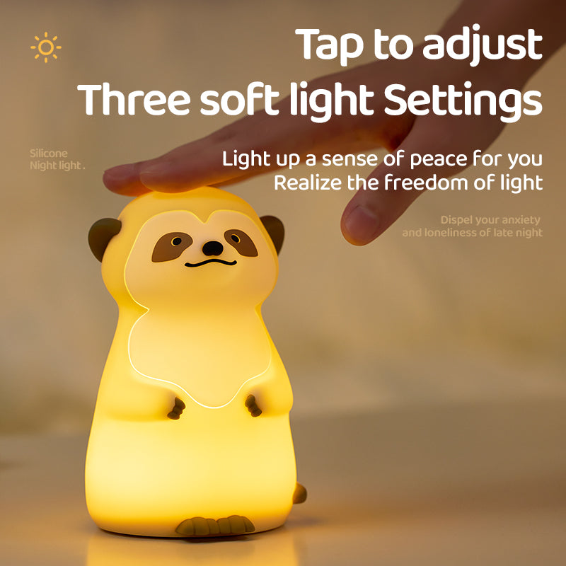 Cute Meerkat Silicone Squishy Night Light Rounded Mini Animal Lamp Perfect Gift
