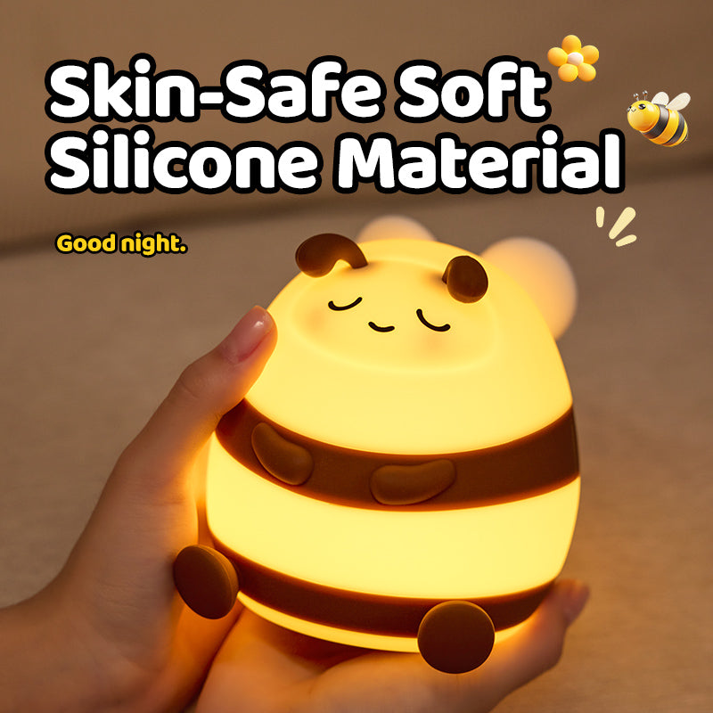 MeWaii Cozy Bee Silicone Squishy Night Light - Perfect Gift for Kids and Girls