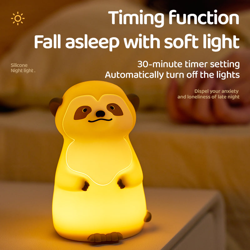 Cute Meerkat Silicone Squishy Night Light Rounded Mini Animal Lamp Perfect Gift