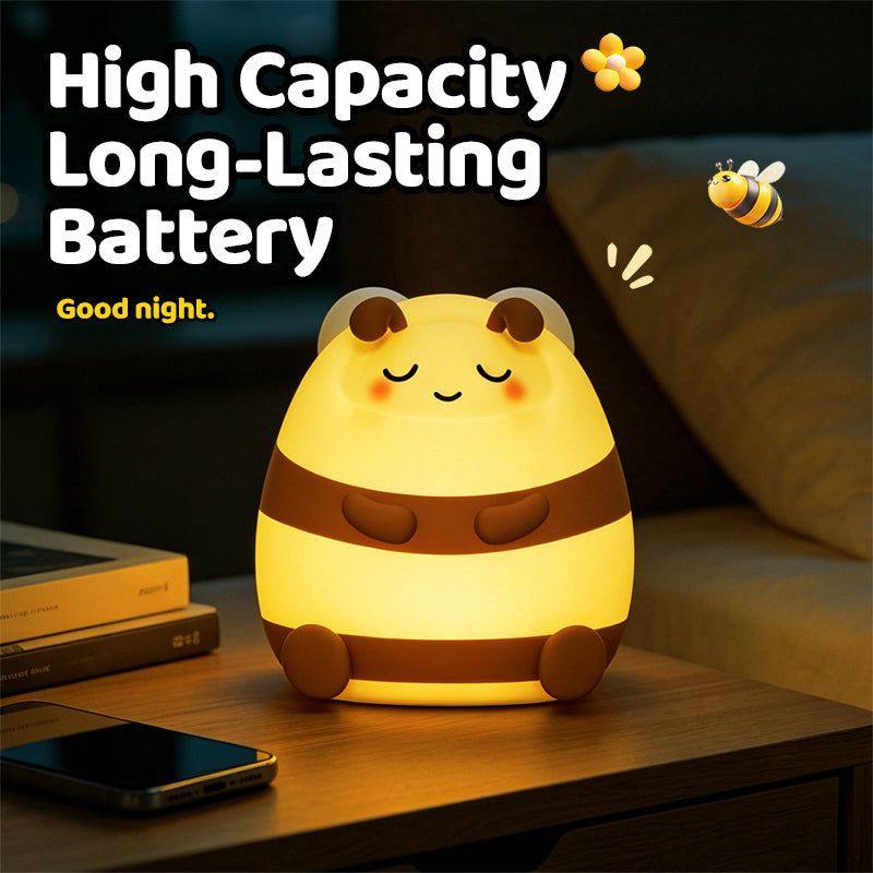 MeWaii Cozy Bee Silicone Squishy Night Light - Perfect Gift for Kids and Girls